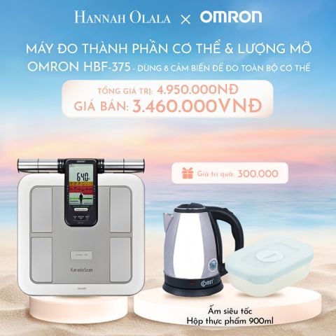  C272_DEAL 4 :MÁY ĐO THÀNH PHẦN CƠ THỂ & LƯỢNG MỠ OMRON HBF-375 - DÙNG 8 CẢM BIẾN ĐỂ ĐO TOÀN BỘ CƠ THỂ 