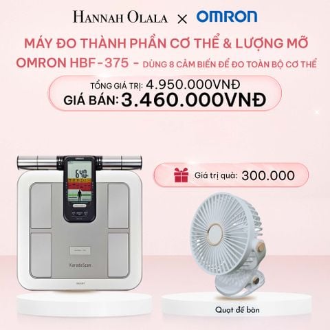  E669_DEAL 3: MÁY ĐO THÀNH PHẦN CƠ THỂ & LƯỢNG MỠ OMRON HBF-375 - DÙNG 8 CẢM BIẾN ĐỂ ĐO TOÀN BỘ CƠ THỂ 