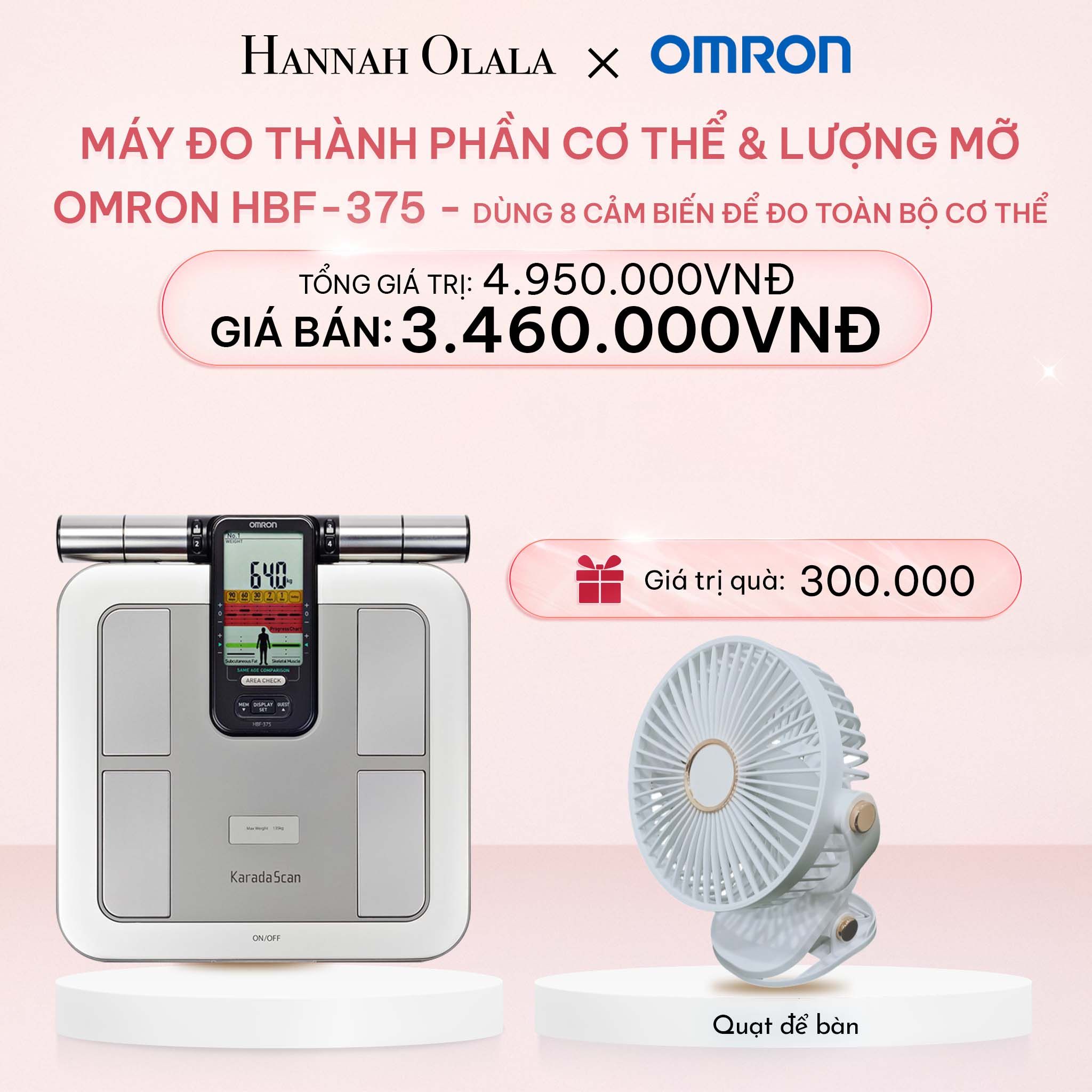  E669_DEAL 3: MÁY ĐO THÀNH PHẦN CƠ THỂ & LƯỢNG MỠ OMRON HBF-375 - DÙNG 8 CẢM BIẾN ĐỂ ĐO TOÀN BỘ CƠ THỂ 