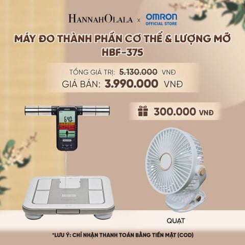  MÁY ĐO THÀNH PHẦN CƠ THỂ & LƯỢNG MỠ OMRON HBF-375 - DÙNG 8 CẢM BIẾN ĐỂ ĐO TOÀN BỘ CƠ THỂ - A2607 