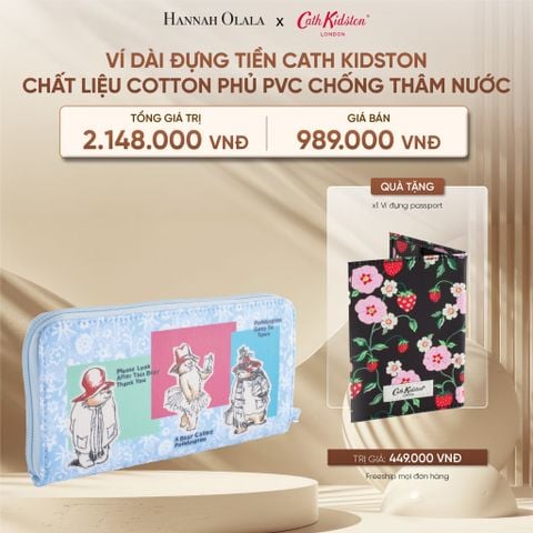  DEAL 9: VÍ DÀI ĐỰNG TIỀN CATH KIDSTON CHẤT LIỆU COTTON PHỦ PVC CHỐNG THÂM NƯỚC 
