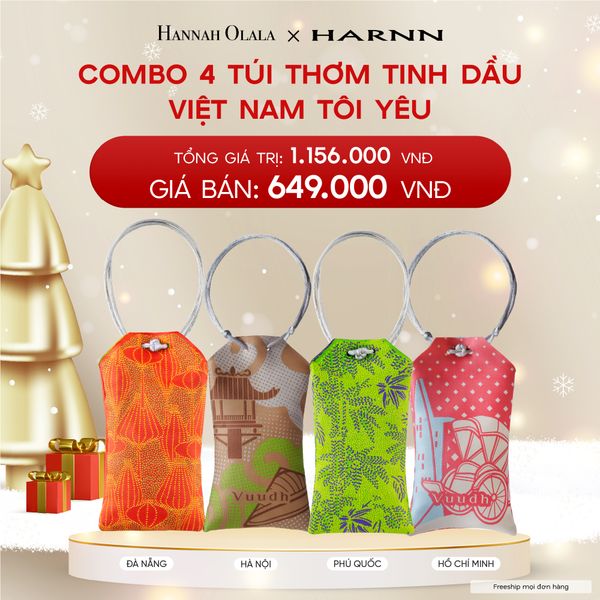  A1138_DEAL 9: COMBO 4 TÚI THƠM TINH DẦU HARNN 
