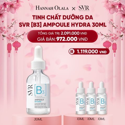  DEAL 09: TINH CHẤT DƯỠNG DA, NGĂN NGỪA NẾP NHĂN, PHỤC HỒI DA VÀ DƯỠNG ẨM CHO DA SVR [B3] AMPOULE HYDRA 30ML 