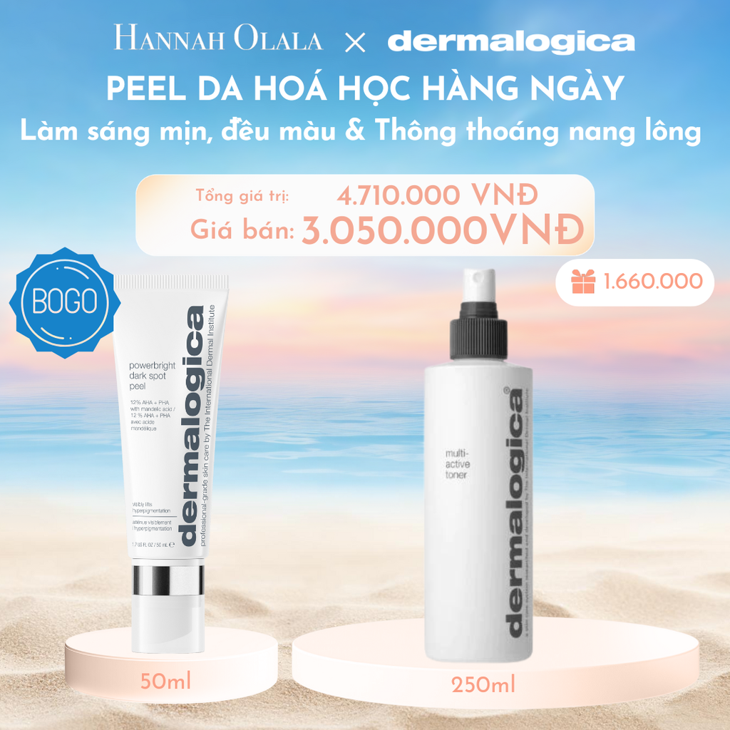  C277_DEAL 11: FLASHDEAL 2B: BOGO PEEL CẢI THIỆN BỀ MẶT DA LÀM SÁNG RÕ RỆT CÁC ĐỐM NÂU POWERBRIGHT DARK SPOT PEEL 50ML - TẶNG XỊT KHOÁNG CẤP ẨM TỨC THÌ MULTI ACTIVE TONER - 250ML 