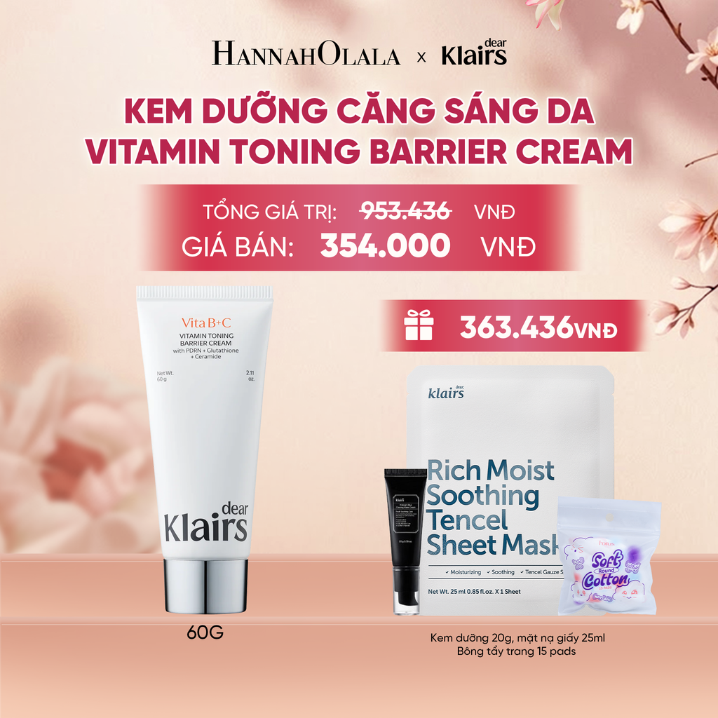  DEAR KLAIRS KEM DƯỠNG VITAMIN TONING BARRIER CREAM 60G - A326 