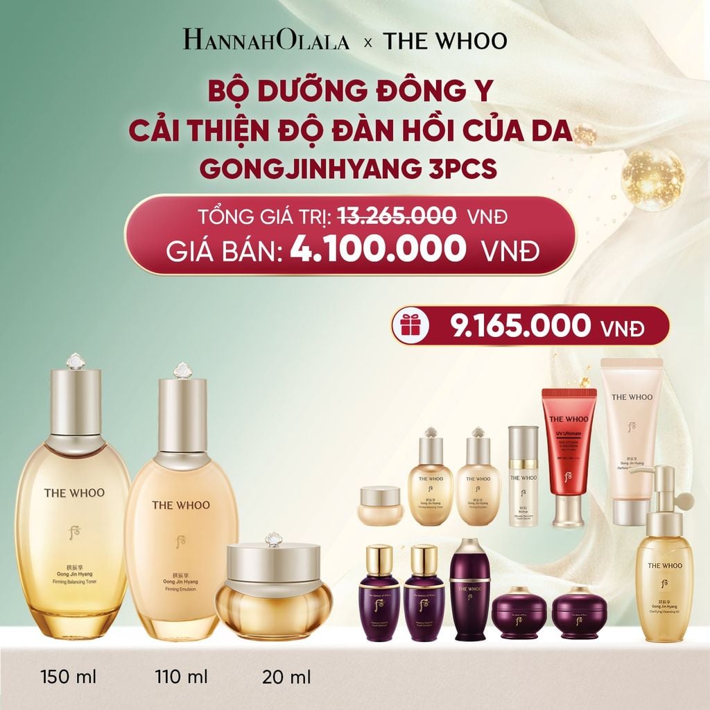  DEAL 9: PHIÊN BẢN ĐẶC BIỆT - BỘ DƯỠNG ĐÔNG Y CẢI THIỆN ĐỘ ĐÀN HỒI CỦA DA THE WHOO GONGJINHYANG 3PCS SPECIAL SET 