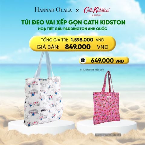  DEAL 9. [B1G1] TÚI ĐEO VAI XẾP GỌN CATH KIDSTON HOẠ TIẾT GẤU PADDINGTON ANH QUỐC 