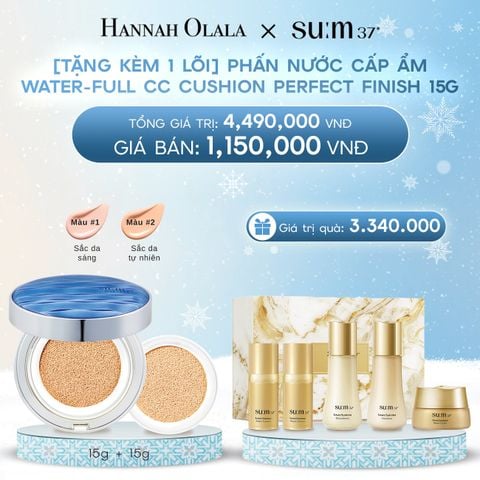  DEAL 9: [TẶNG KÈM 1 LÕI] PHẤN NƯỚC CẤP ẨM SU:M37 WATER-FULL CC CUSHION PERFECT FINISH 15G 