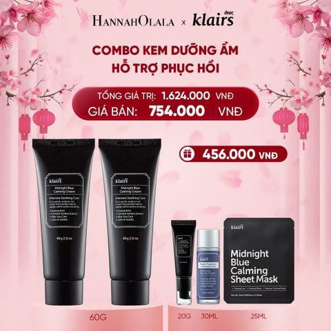  DEAL 9 : COMBO 2 DEAR, KLAIRS KEM DƯỠNG MIDNIGHT BLUE CALMING CREAM 60ML 