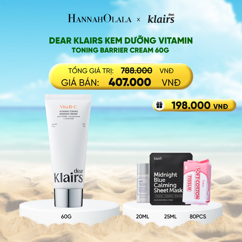  DEAL 9 : DEAR KLAIRS KEM DƯỠNG VITAMIN TONING BARRIER CREAM 60G (IP04) DEAL MỚI 