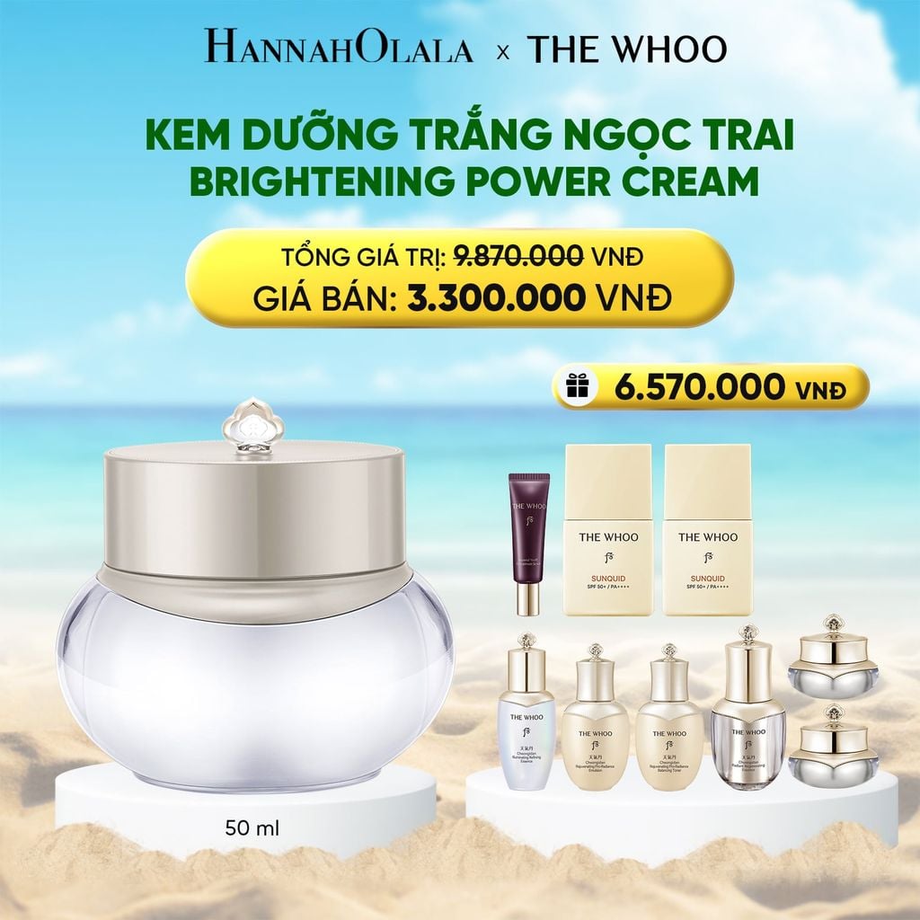  DEAL 9: KEM DƯỠNG TRẮNG NGỌC TRAI THE WHOO BRIGHTENING POWER CREAM 50ML 