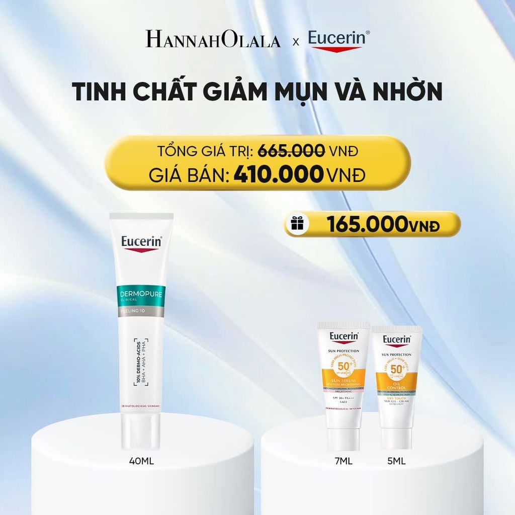  TINH CHẤT GIẢM MỤN VÀ NHỜN EUCERIN DERMOPURE CLINICAL PEELING 10 40ML - DEAL 9 