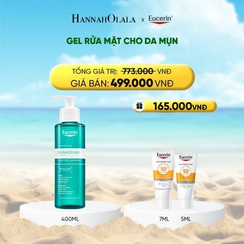 DEAL 9: GEL RỬA MẶT EUCERIN DERMOPURE CLINICAL PURIFYING CLEANSER 400ML 