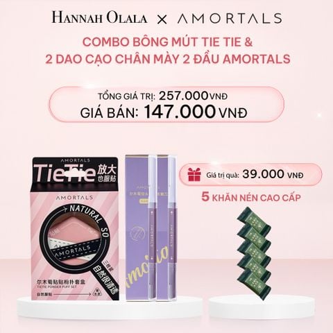  E3_DEAL 9: COMBO BÔNG MÚT TIE TIE VÀ 2 DAO CẠO CHÂN MÀY 2 ĐẦU AMORTALS 