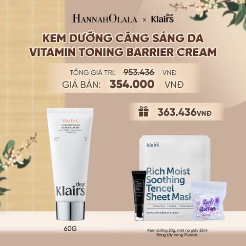  DEAR KLAIRS KEM DƯỠNG VITAMIN TONING BARRIER CREAM 60G - A1661 