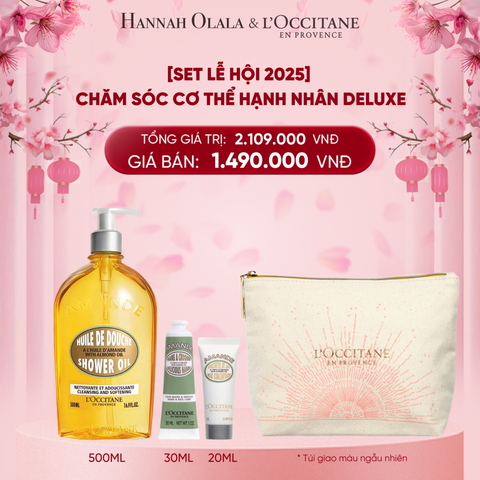  DEAL 9: [SET LỄ HỘI 2025] CHĂM SÓC CƠ THỂ HẠNH NHÂN DELUXE 