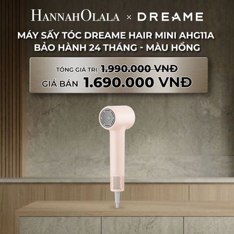  DEAL 7: DREAME HAIR MINI AHG11A MÁY SẤY TÓC ION ÂM SIÊU NHỎ GỌN 270G ĐỘNG CƠ TỐC ĐỘ CAO - BH 24 THÁNG 
