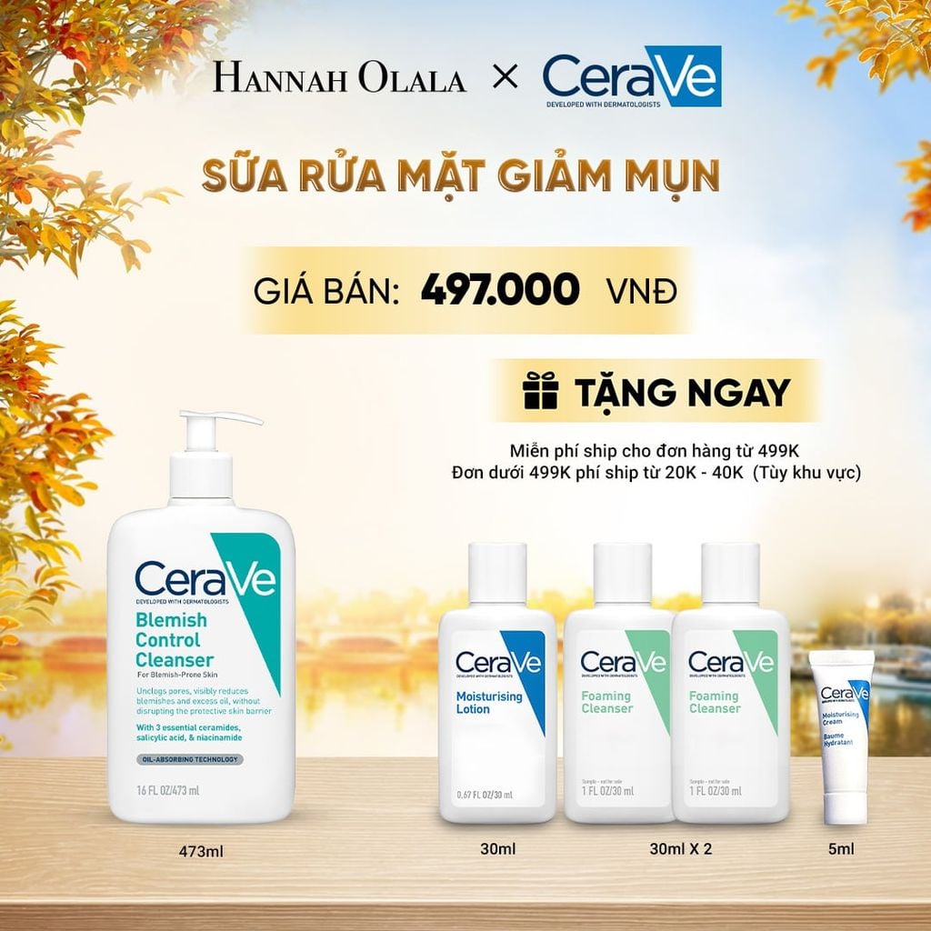  SỮA RỬA MẶT GIẢM MỤN CERAVE BLEMISH CONTROL CLEANSER 473ML - E592 