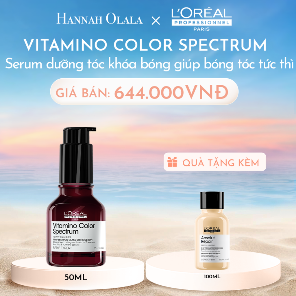  C882_DEAL 9: SERUM DƯỠNG TÓC KHÓA BÓNG CHUYÊN NGHIỆP GIÚP BÓNG TÓC TỨC THÌ L'ORÉAL PROFESSIONNEL VITAMINO COLOR SPECTRUM 50ML 