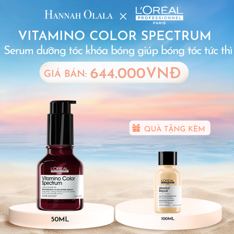  C882_DEAL 9: SERUM DƯỠNG TÓC KHÓA BÓNG CHUYÊN NGHIỆP GIÚP BÓNG TÓC TỨC THÌ L'ORÉAL PROFESSIONNEL VITAMINO COLOR SPECTRUM 50ML 