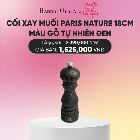  CỐI XAY MUỐI PARIS NATURE 18CM MÀU GỖ TỰ NHIÊN ĐEN 