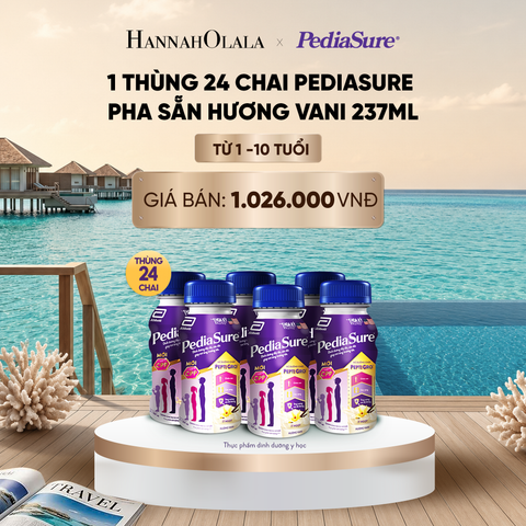  1 THÙNG 24 CHAI PEDIASURE PHA SẴN HƯƠNG VANI 237ML DEAL :_ D2193 