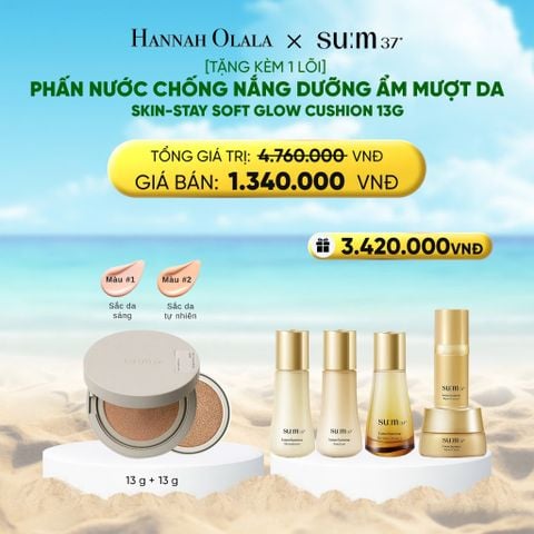  DEAL 34: [TẶNG KÈM 1 LÕI] PHẤN NƯỚC CHỐNG NẮNG DƯỠNG ẨM MƯỢT DA SUM37 SKIN-STAY SOFT GLOW CUSHION 