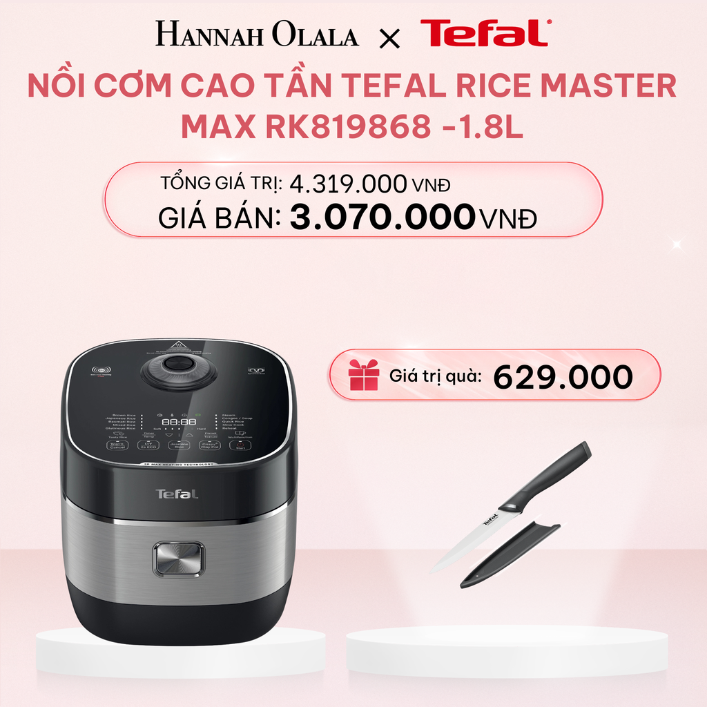  E75_DEAL 5.1: NỒI CƠM CAO TẦN TEFAL RICE MASTER MAX RK819868 -1.8L 