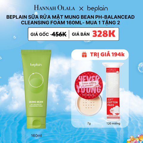  M40_DEAL 1: BEPLAIN SỮA RỬA MẶT MUNG BEAN PH-BALANCED CLEANSING FOAM 160ML (IP08) VER 1 