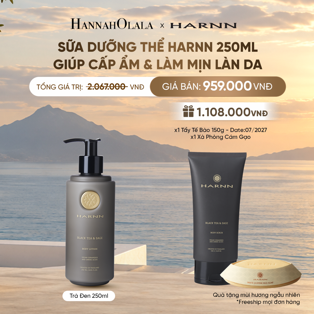  SỮA DƯỠNG THỂ BODY LOTION/BALM HARNN 250ML HƯƠNG THIÊN NHIÊN GIÚP CẤP ẨM & LÀM MỊN LÀN DA 
