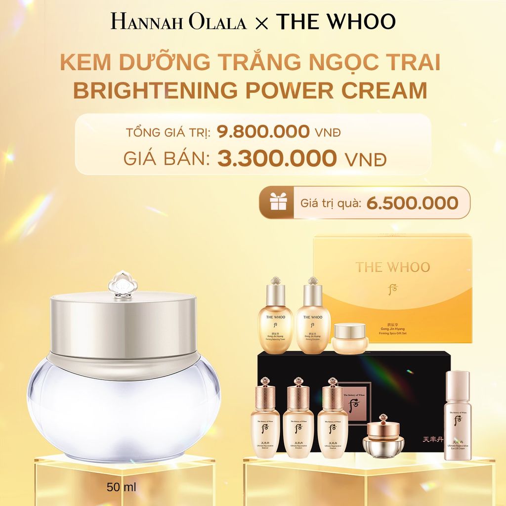  C654_DEAL 9: KEM DƯỠNG TRẮNG NGỌC TRAI THE WHOO BRIGHTENING POWER CREAM 50ML 