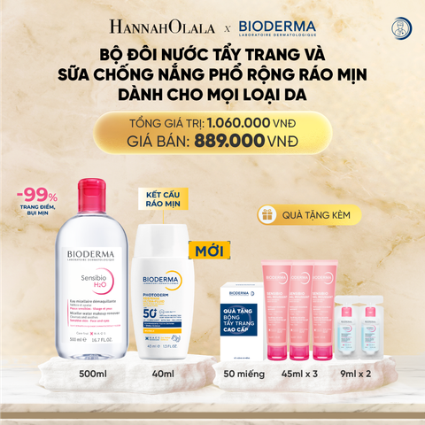  DEAL 11: BỘ ĐÔI NƯỚC TẨY TRANG VÀ SỮA CHỐNG NẮNG PHỔ RỘNG RÁO MỊN CHO MỌI LOẠI DA 