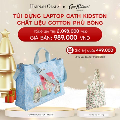  A467_DEAL 9: TÚI ĐỰNG LAPTOP CATH KIDSTON CHẤT LIỆU COTTON PHỦ BÓNG 