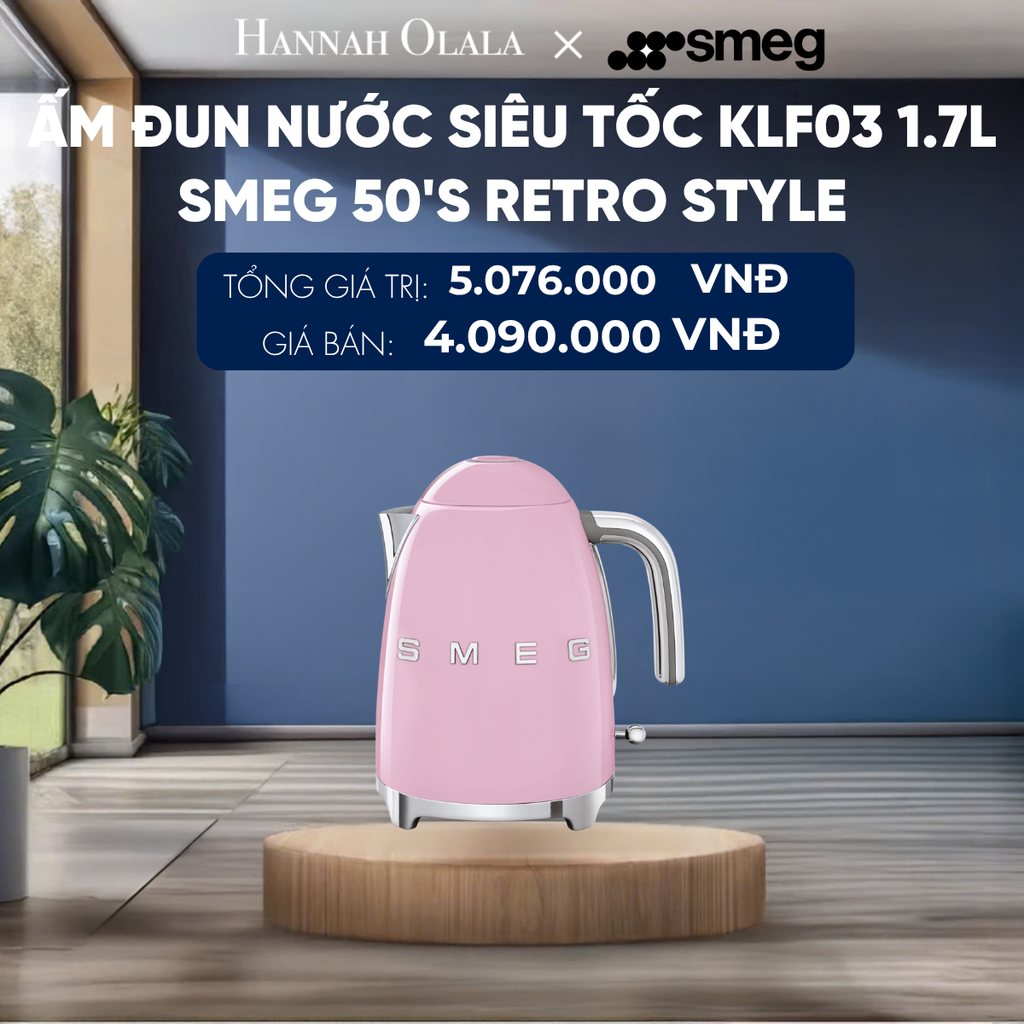  ẤM ĐUN NƯỚC SIÊU TỐC KLF03 1.7L SMEG 50'S RETRO STYLE 