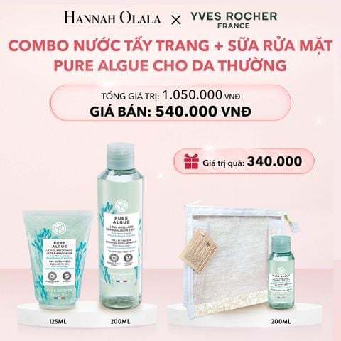  E839_DEAL 9: COMBO NƯỚC TẨY TRANG + SỮA RỬA MẶT PURE ALGUE CHO DA THƯỜNG 