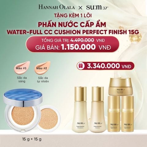  DEAL 36: [TẶNG KÈM 1 LÕI] PHẤN NƯỚC CẤP ẨM SU:M37 WATER-FULL CC CUSHION PERFECT FINISH 15G 