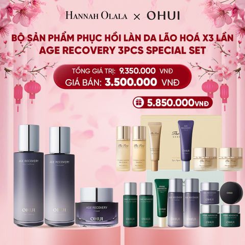  DEAL 9: BỘ SẢN PHẨM PHỤC HỒI LÀN DA LÃO HOÁ X3 LẦN OHUI AGE RECOVERY 3PCS SPECIAL SET 