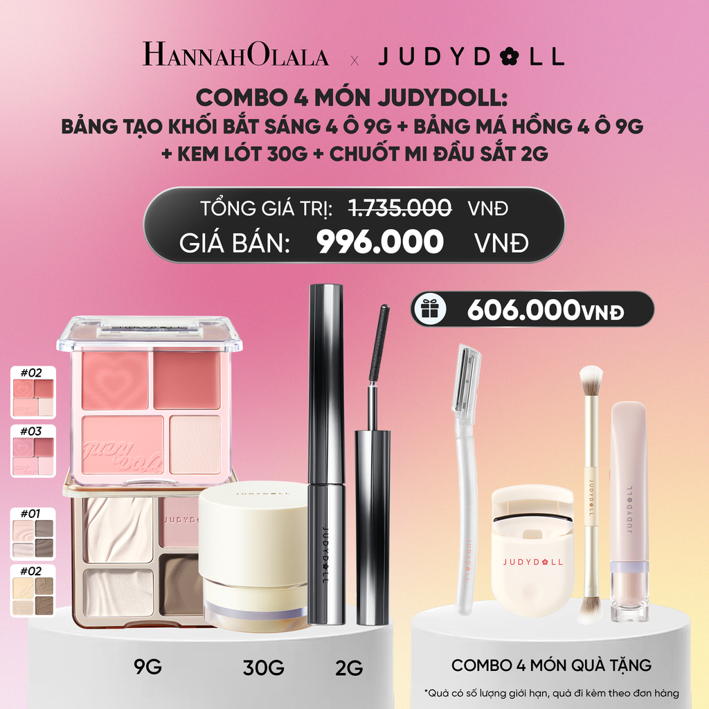  BẢNG TẠO KHỐI BẮT SÁNG 4 Ô + BẢNG MÁ HỒNG 4 Ô + KEM LÓT + CHUỐT MI ĐẦU SẮT_A1384 