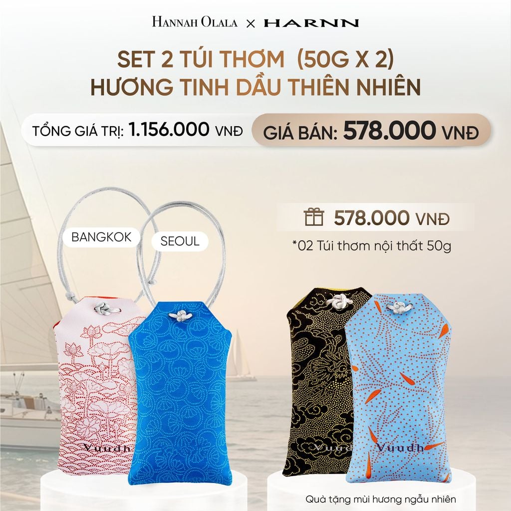  [MUA 2 TẶNG 2] SET 2 TÚI THƠM HARNN HƯƠNG TINH DẦU THIÊN NHIÊN (50G X 2) _ DEAL 9 