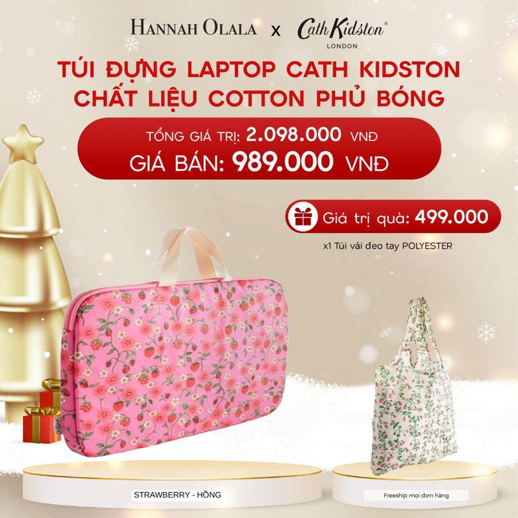  A467_DEAL 9: TÚI ĐỰNG LAPTOP CATH KIDSTON CHẤT LIỆU COTTON PHỦ BÓNG 