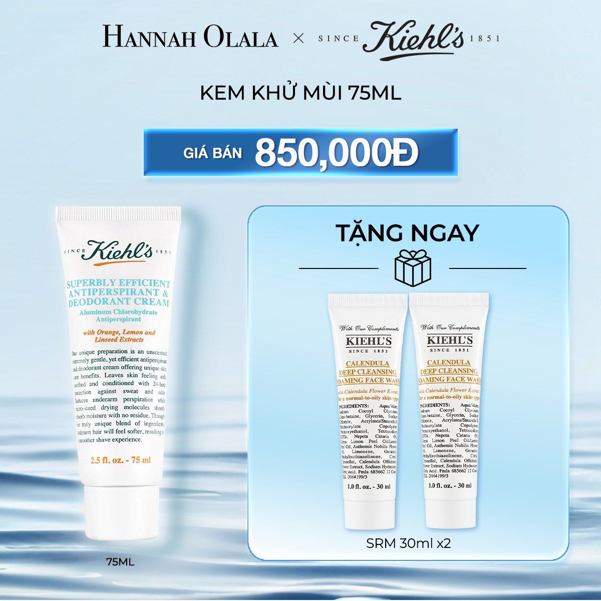  DEAL 9: KEM KHỬ MÙI KIEHL'S SUPERBLY EFFICIENT ANTI-PERSPIRANT AND DEODORANT 75ML 