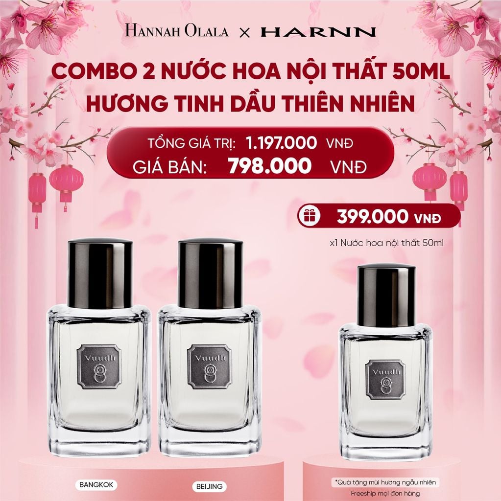  DEAL 9. COMBO 2 NƯỚC HOA NỘI THẤT 50ML HƯƠNG TINH DẦU THIÊN NHIÊN 