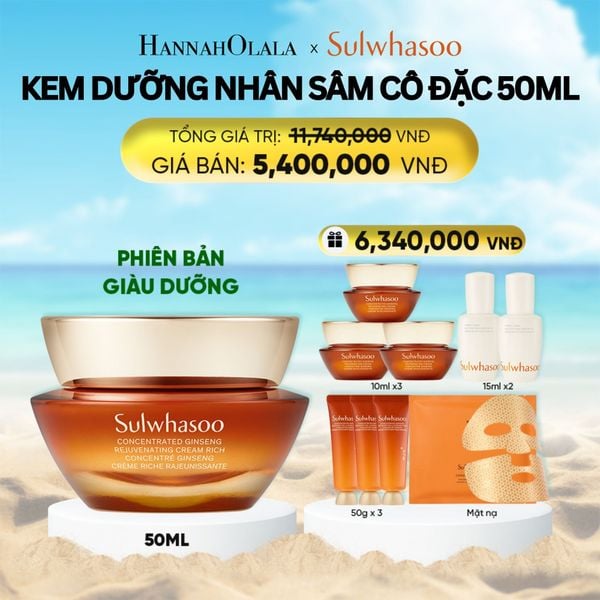  A398_DEAL 3B: [PHIÊN BẢN GIÀU DƯỠNG] KEM DƯỠNG NHÂN SÂM CÔ ĐẶC CONCENTRATED GINSENG REJUVENATING CREAM RICH 50ML 