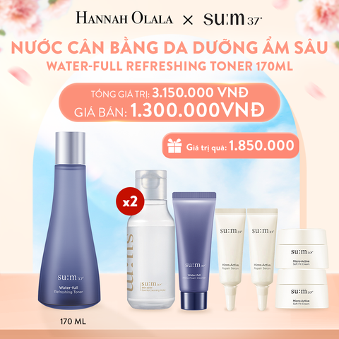  A799_DEAL30: NƯỚC CÂN BẰNG DA DƯỠNG ẨM SÂU SU:M37 WATER-FULL REFRESHING TONER 170ML 