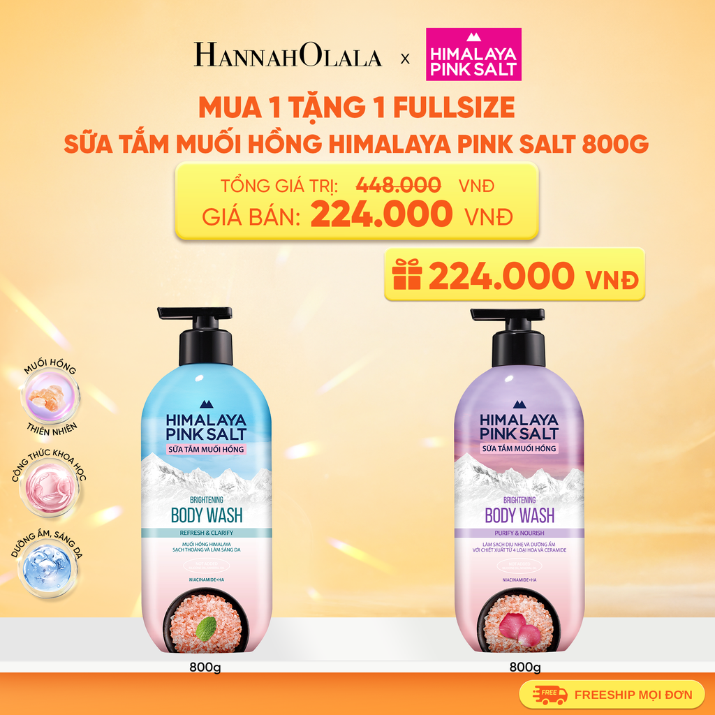  SỮA TẮM MUỐI HỒNG HIMALAYA PINK SALT TƯƠI MÁT VÀ SẢNG KHOÁI 800G 