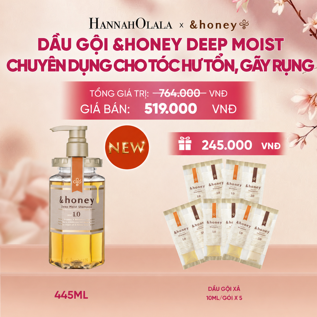  [NEW] DẦU GỘI &HONEY DEEP MOIST CẤP ẨM CHUYÊN SÂU CHUYÊN DỤNG CHO TÓC HƯ TỔN, GÃY RỤNG - A731 