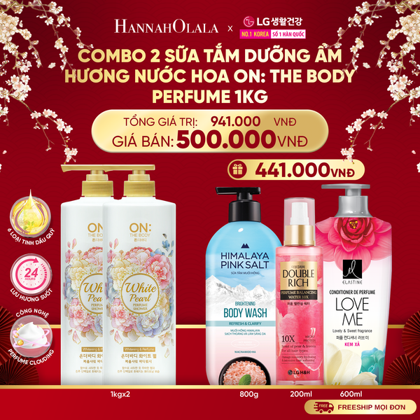  DEAL 03: COMBO 2 SỮA TẮM DƯỠNG ẨM HƯƠNG NƯỚC HOA ON: THE BODY PERFUME 1KG 