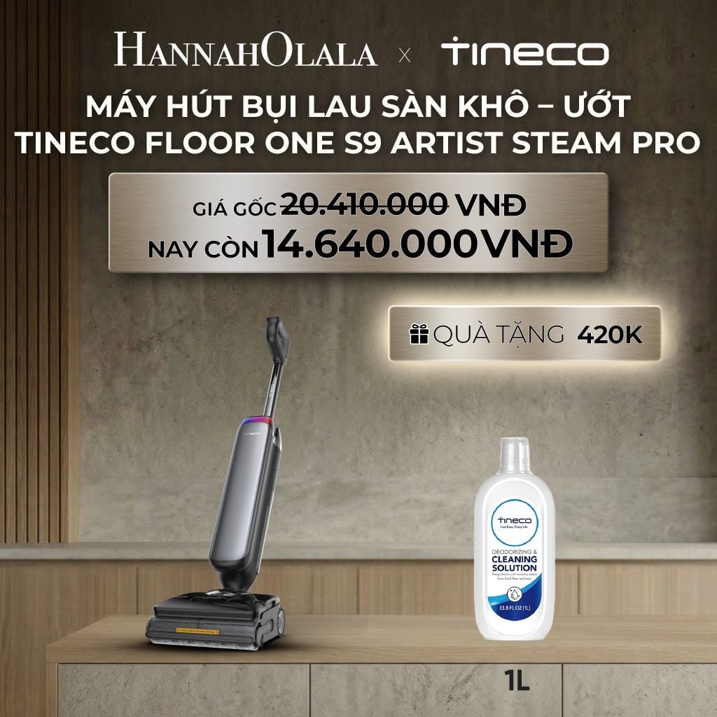  DEAL 3: MÁY HÚT BỤI LAU SÀN KHÔ – ƯỚT TINECO FLOOR ONE S9 ARTIST STEAM PRO 