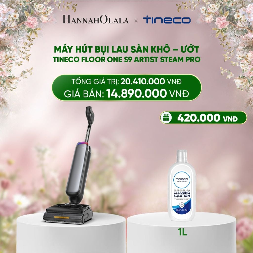  DEAL 3: MÁY HÚT BỤI LAU SÀN KHÔ – ƯỚT TINECO FLOOR ONE S9 ARTIST STEAM PRO 