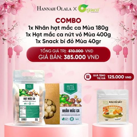  DEAL 6: COMBO 1 X NHÂN MẮC CA MÙA 180GR 1X HẠT MẮC CA SẤY NỨT VỎ MÙA 400GR 